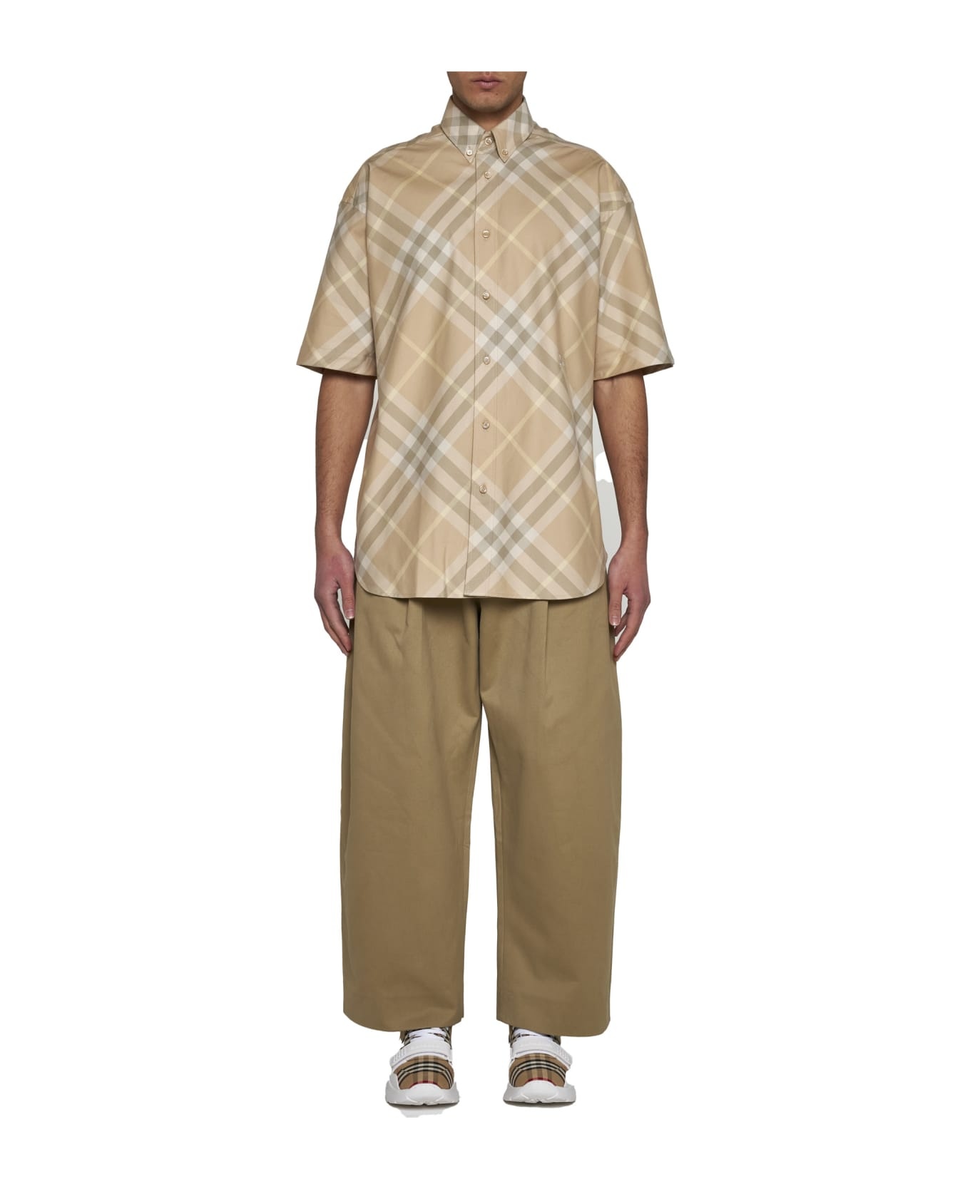 Check Motif Yellow Short Sleeves Shirt - 2