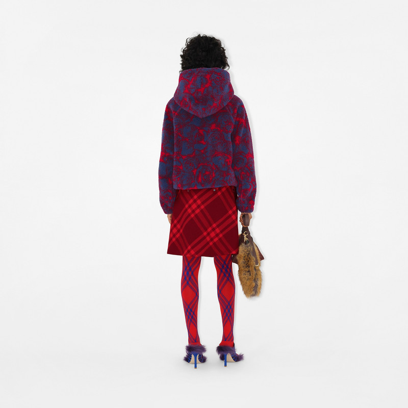 Rose Print Fleece Hoodie 4