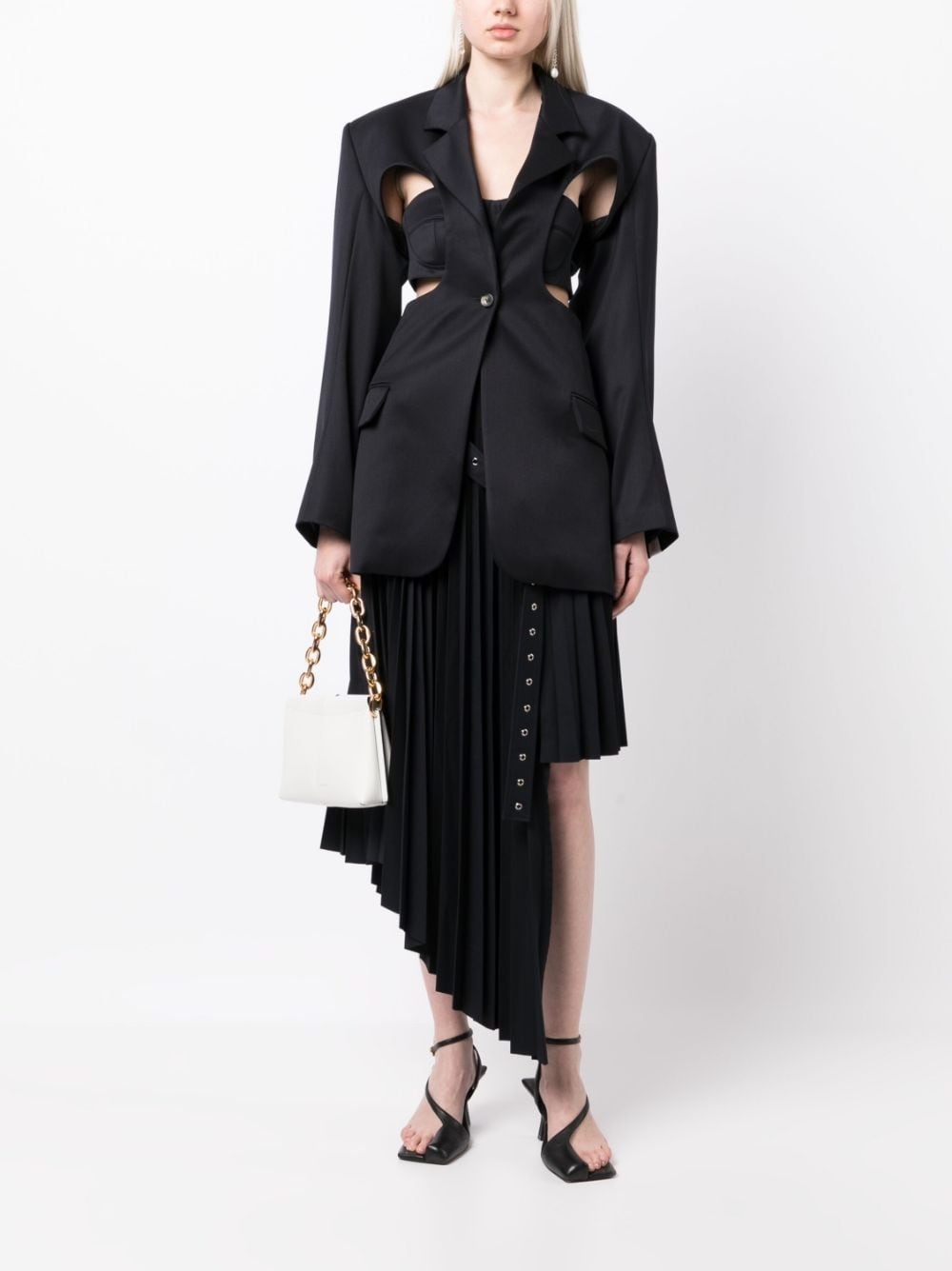 cut-out single-breasted blazer - 2