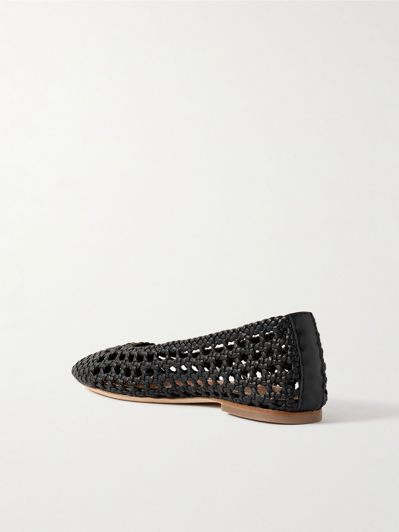 Nell woven leather ballet flats Black - 3