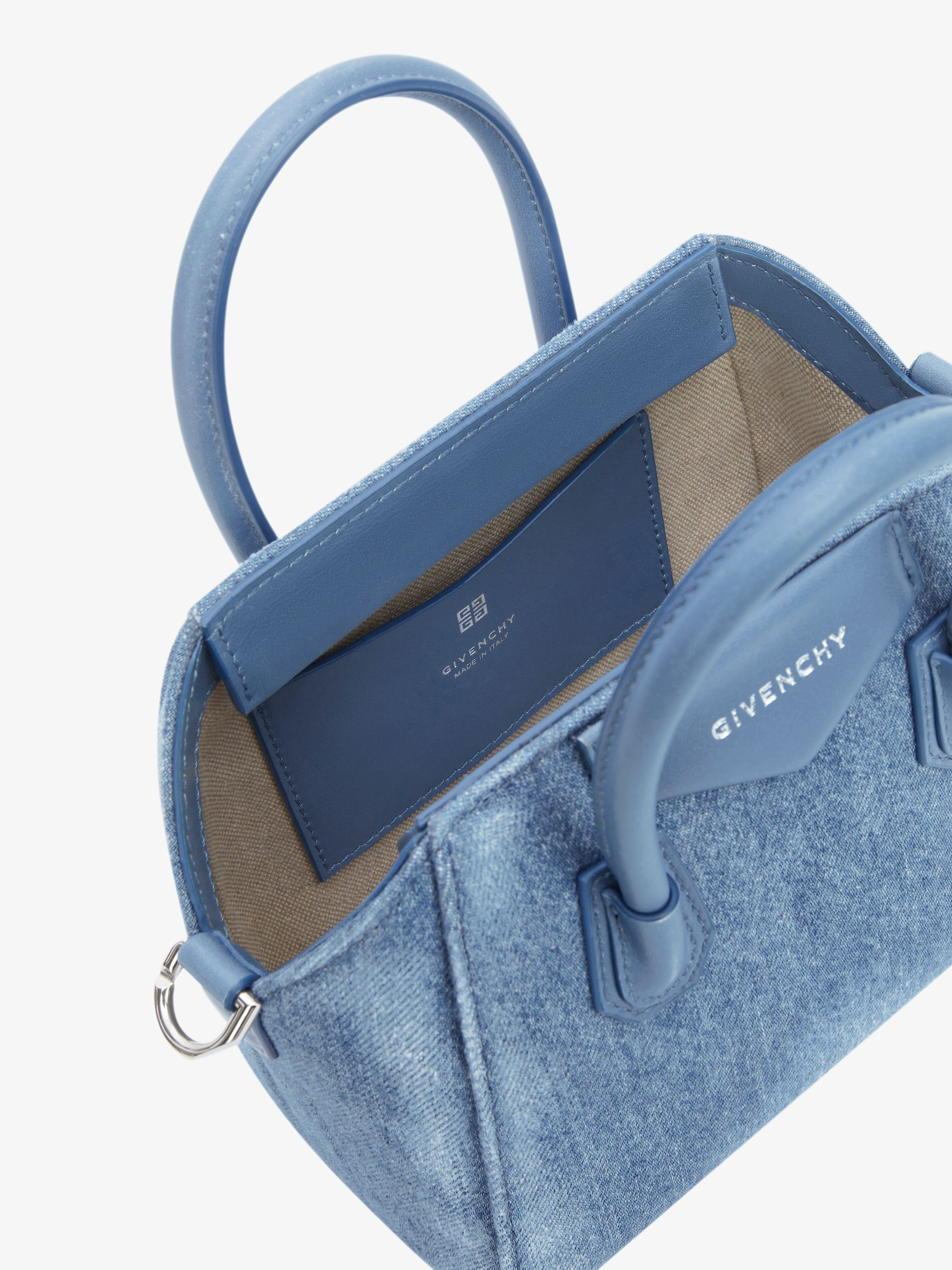 ANTIGONA TOY BAG IN WASHED DENIM - 6