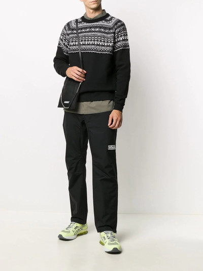 White Mountaineering logo print straight-leg trousers outlook