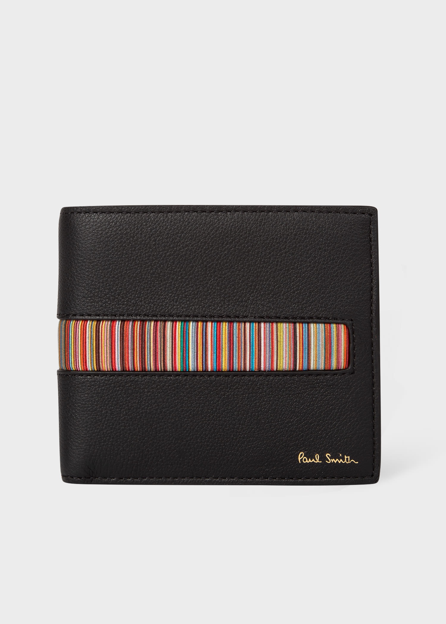 Leather Billfold Wallet With 'Signature Stripe' Insert - 1