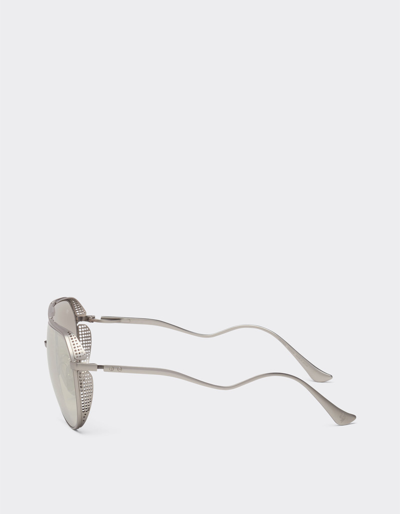 Ferrari sunglasses in matt silver-tone titanium with silver mirror lenses 4