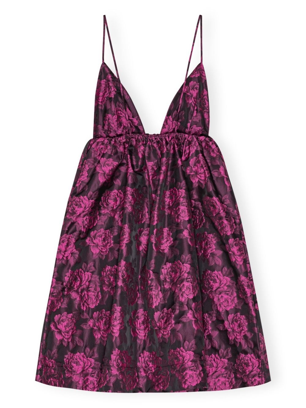 botanical-print jacquard minidress - 2