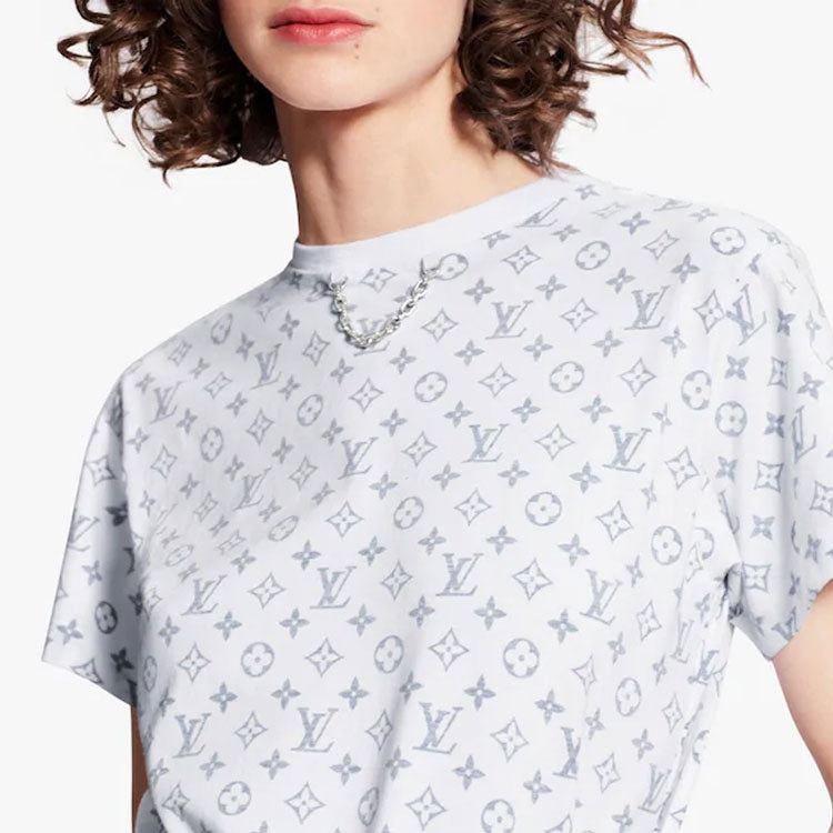 LOUIS VUITTON SS22 Collar Chain Logo Short Sleeve Unisex White 1A8QDG - 6