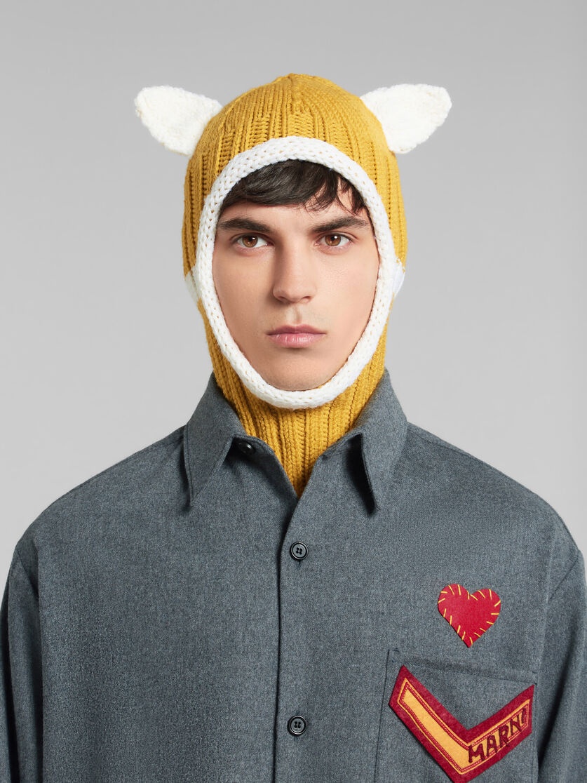 YELLOW WOOL BALACLAVA WITH EARS - 2