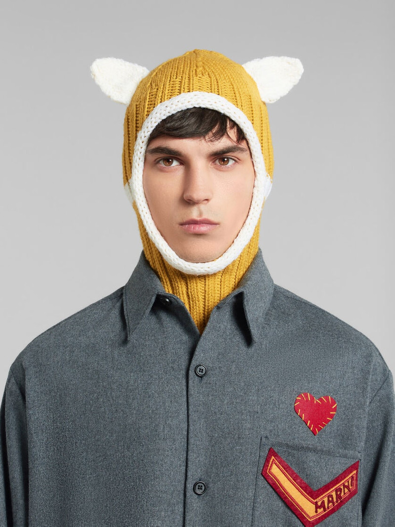 Marni YELLOW WOOL BALACLAVA WITH EARS outlook