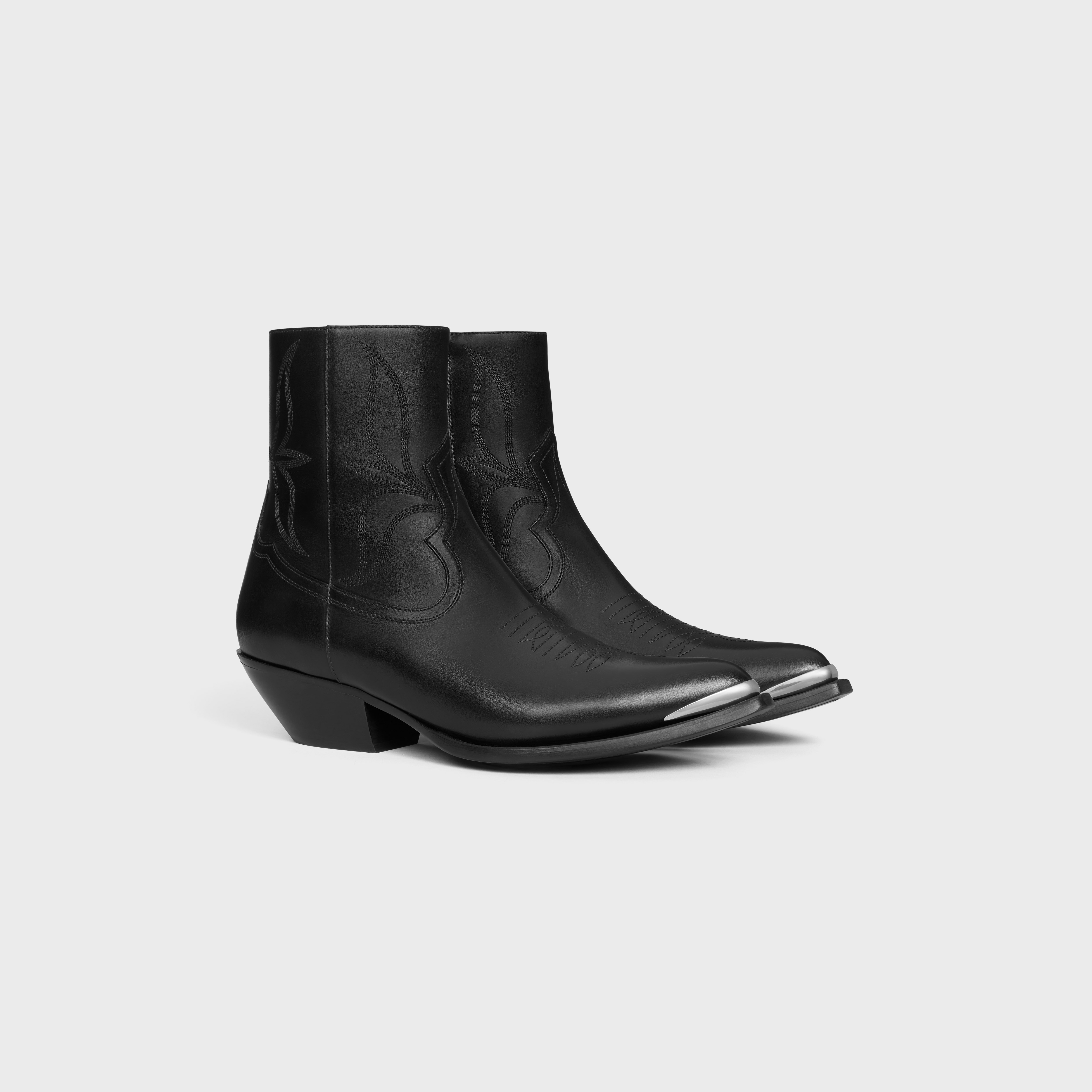 CELINE LEON ZIPPED BOOT WITH METAL TOE in SHINY CALFSKIN - 2