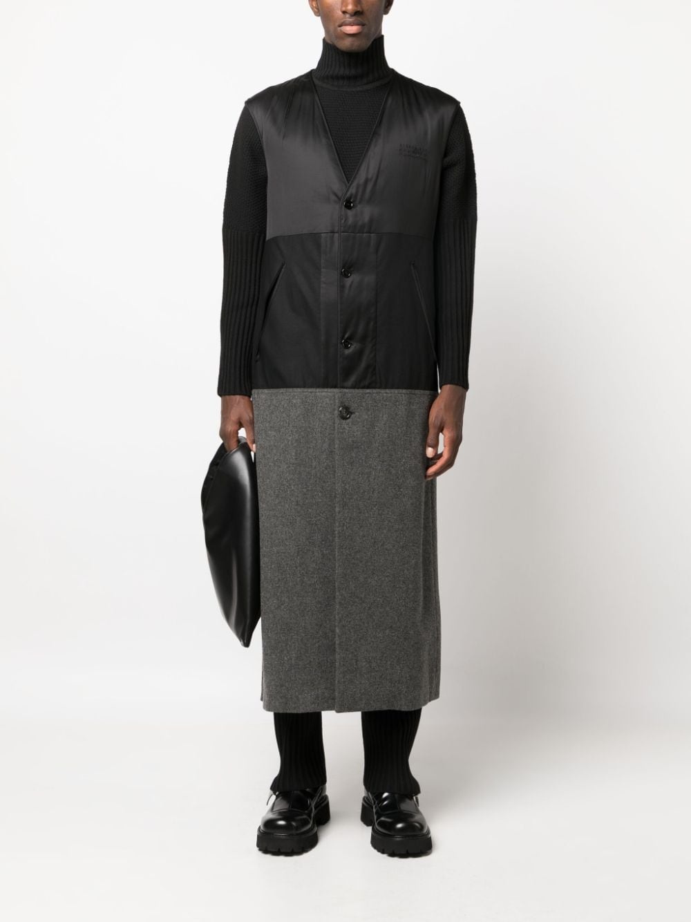 two-tone wool gilet - 2