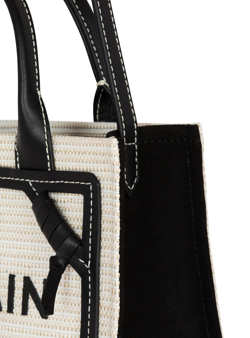 Small raffia B-Army tote bag 5