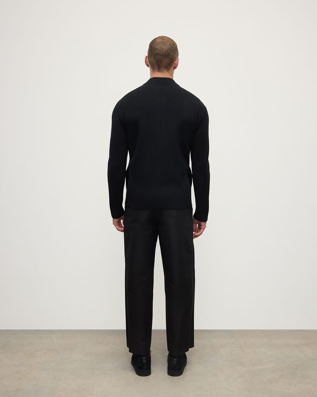 Cashmere Milano Stitch Black Zip Jacket - 4
