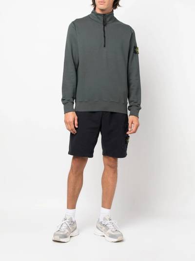 Stone Island logo-patch half-zip sweatshirt outlook