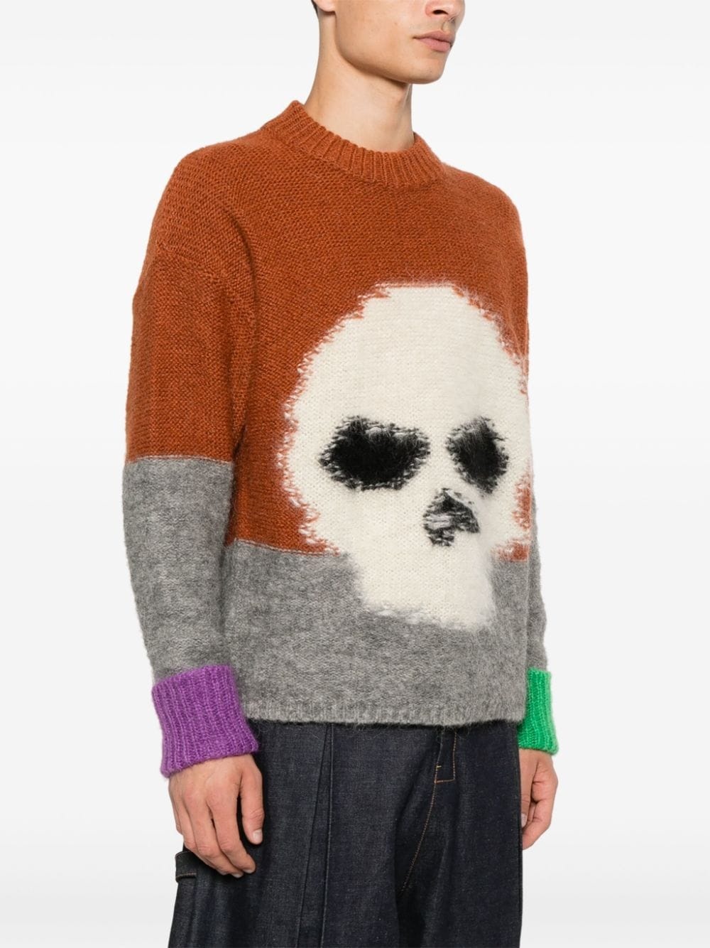 skull intarsia-knit sweater - 4