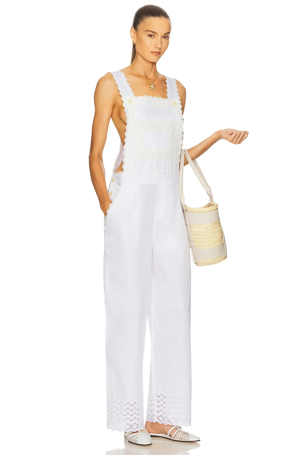 The Summer Overalls With Vintage Swiss Embroidery - 1