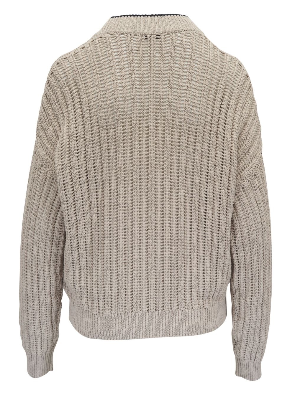 contrast-trim cardigan - 2
