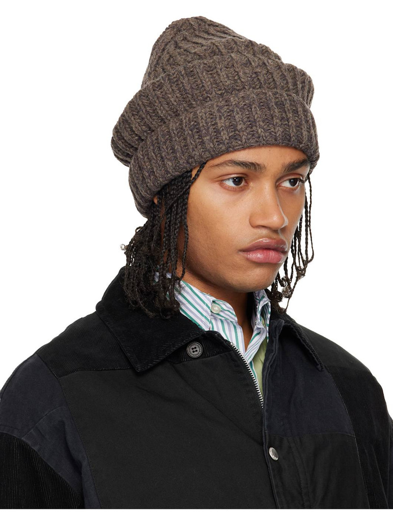 Maison Margiela Brown Rib-Knit Beanie outlook