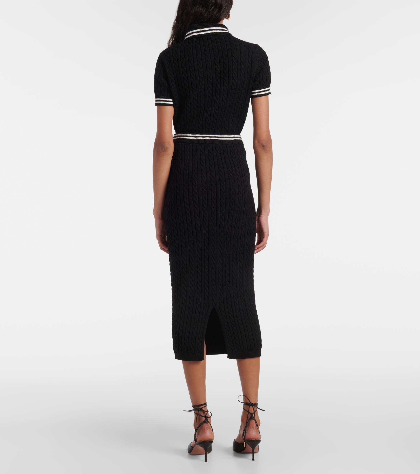 Cable-knit cotton midi skirt - 3