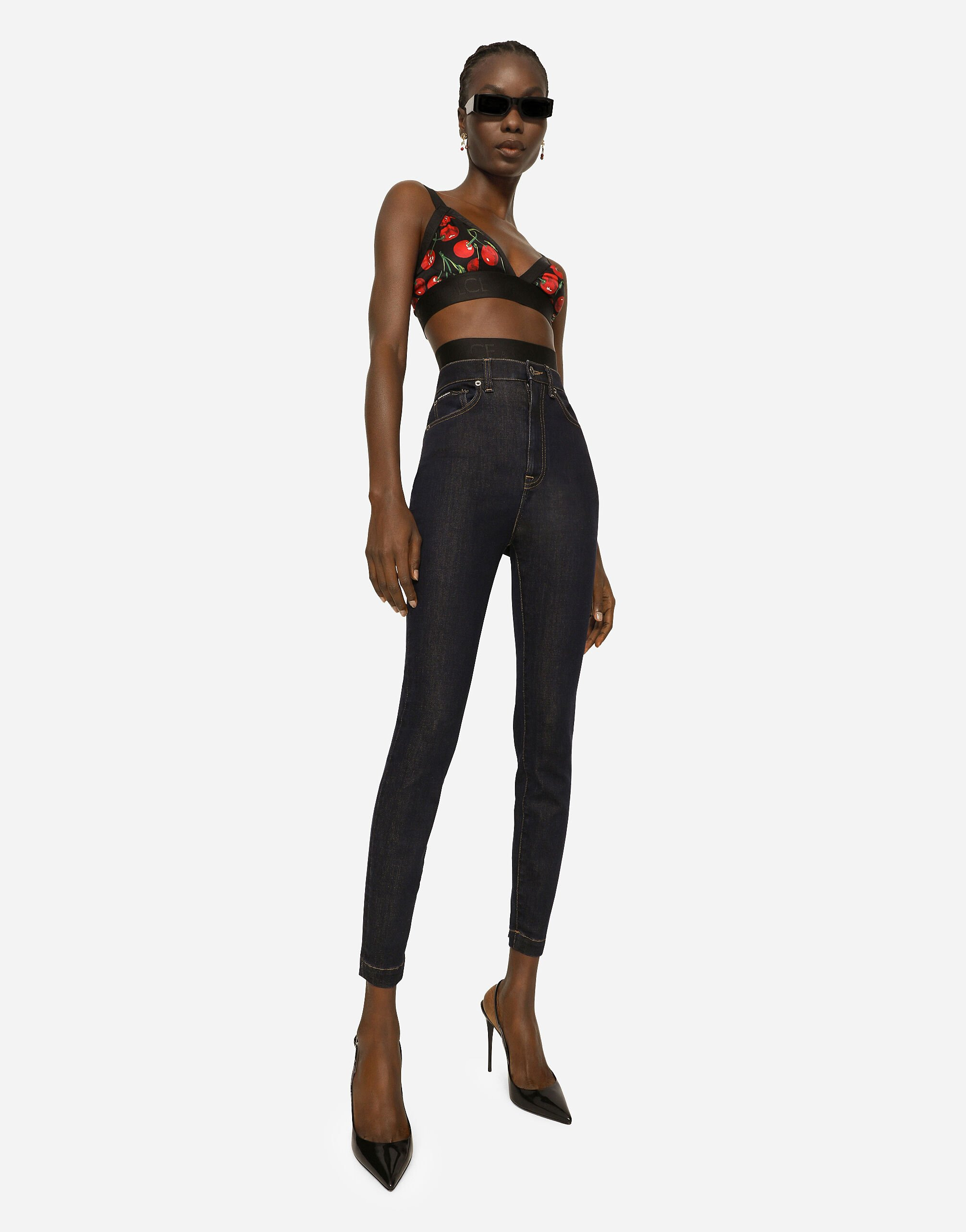 Deep blue stretch denim Grace jeans - 5