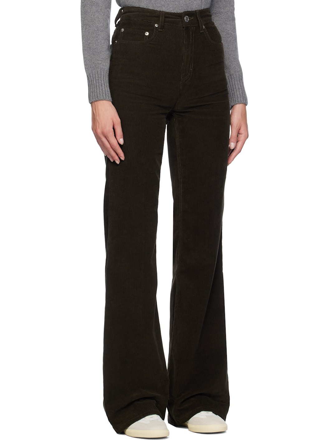 Brown Flared Trousers - 2