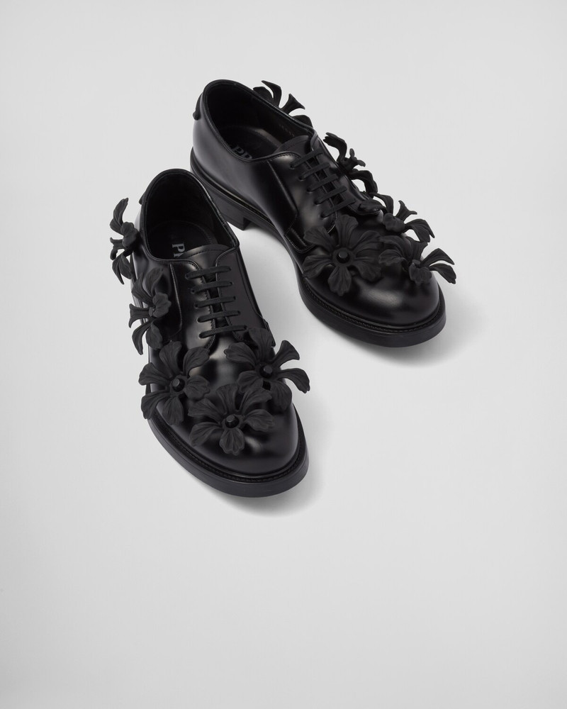 Brushed-leather derby shoes with appliqués 4