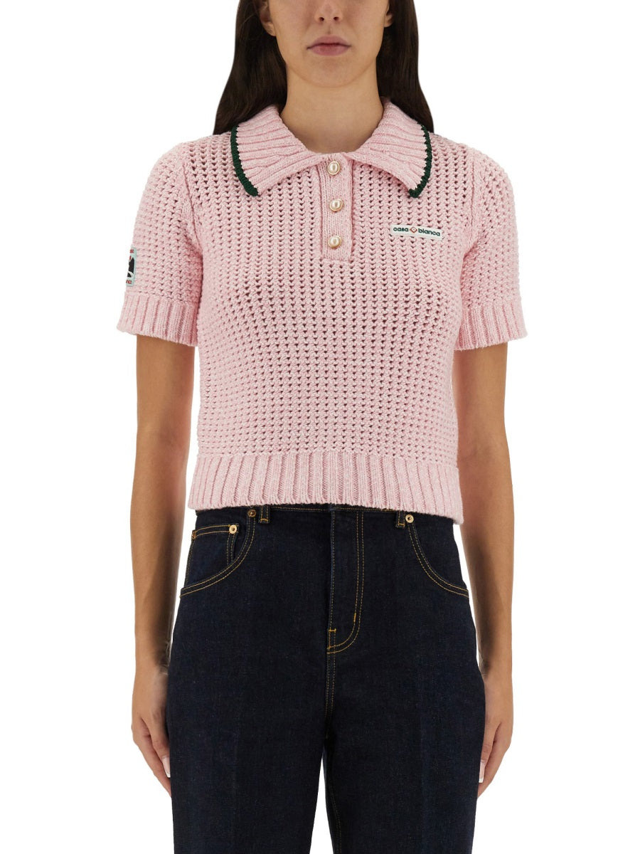Cotton Mouliné Polo Shirt - 1
