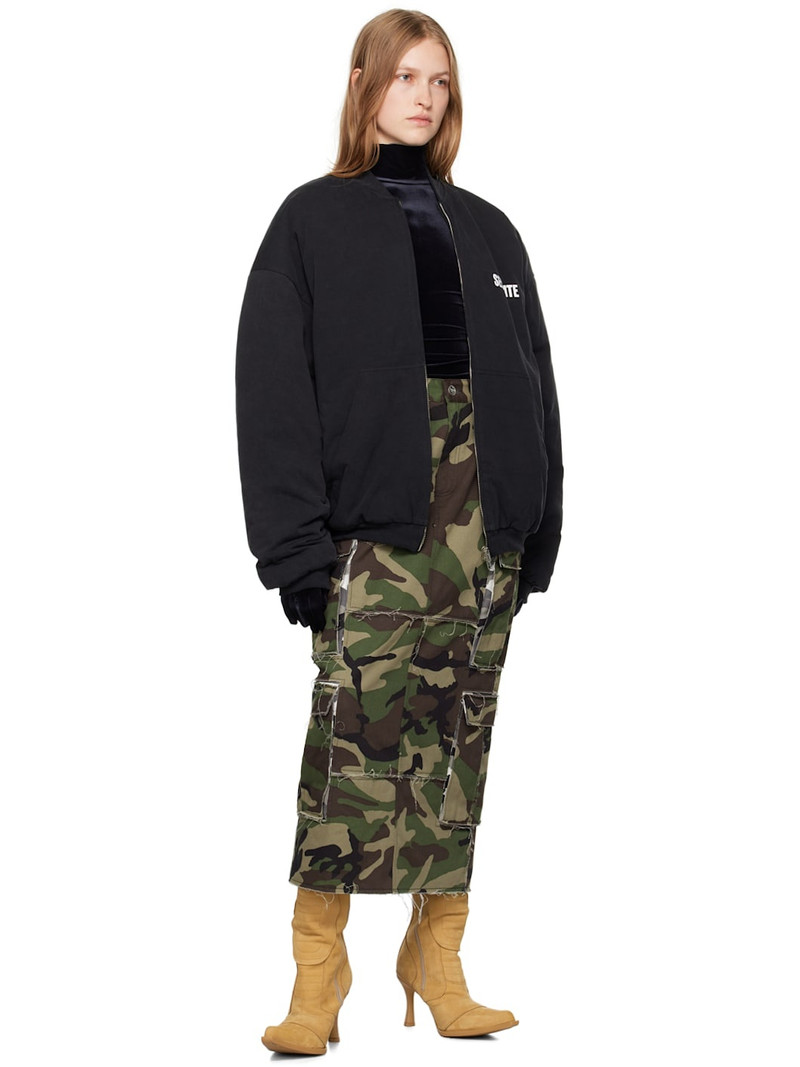 VETEMENTS Khaki Patched Camo Cargo Maxi Skirt outlook