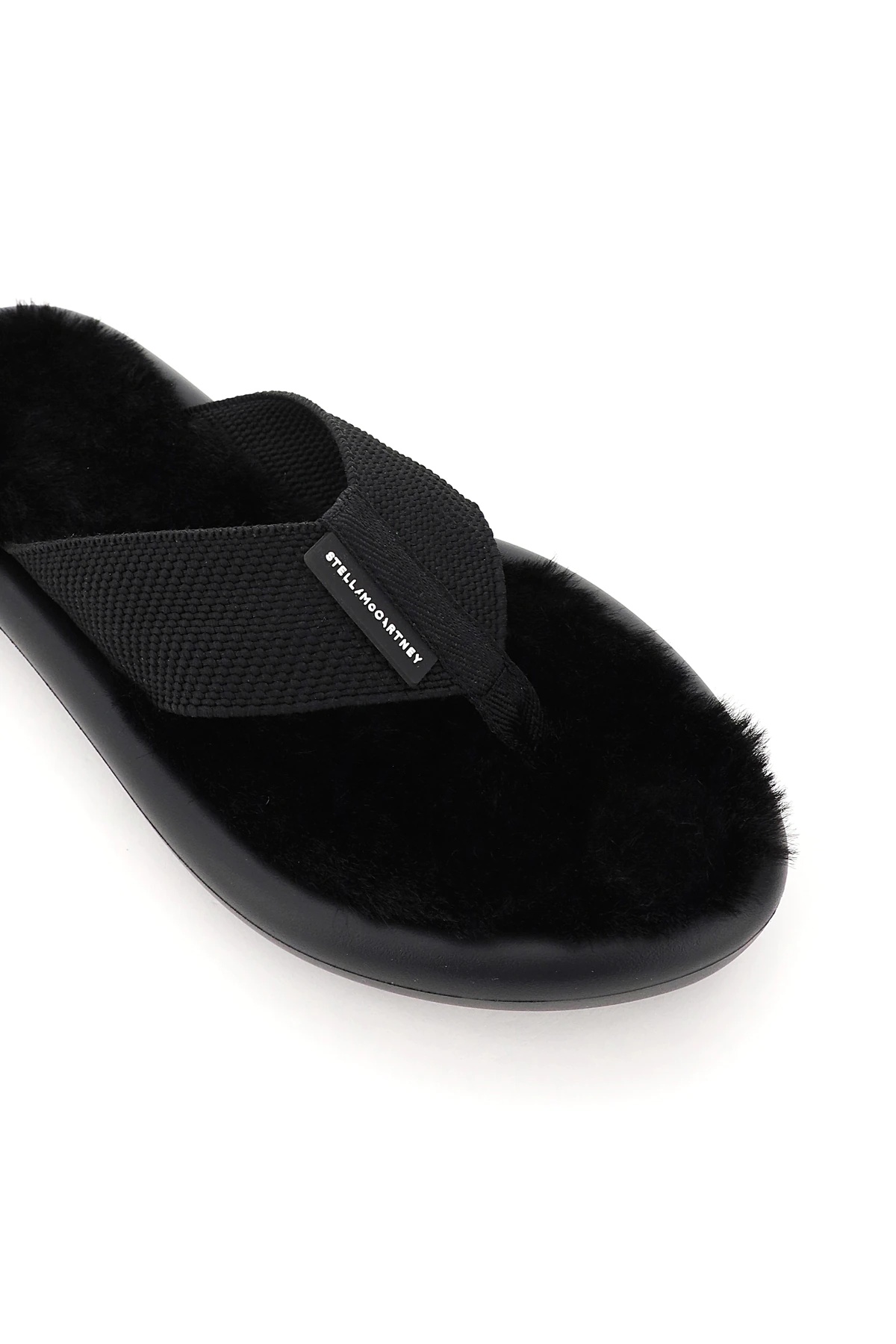 AIR THONG MULES WITH FAUX FUR - 4