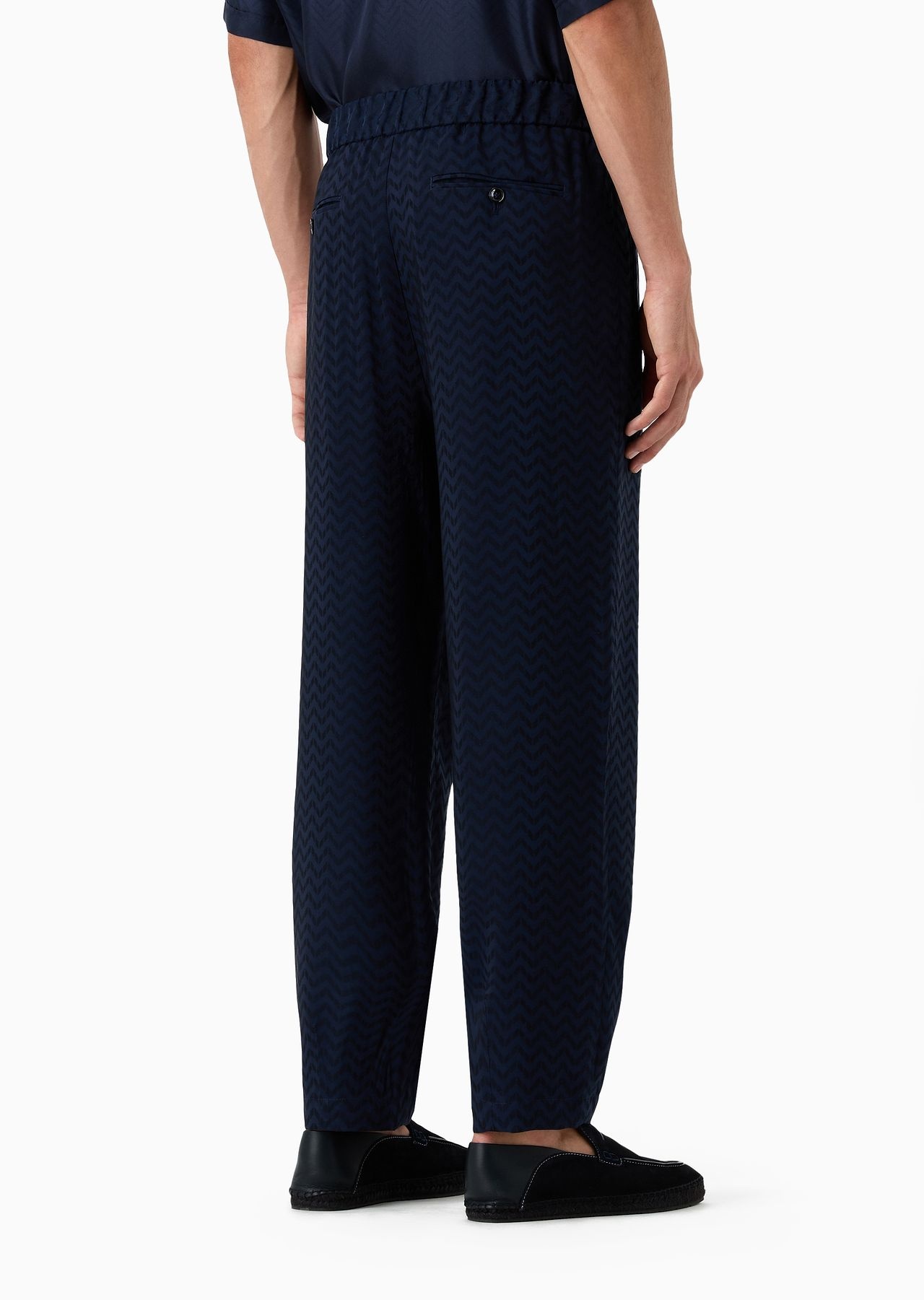 Cupro and viscose jacquard one-dart trousers - 3