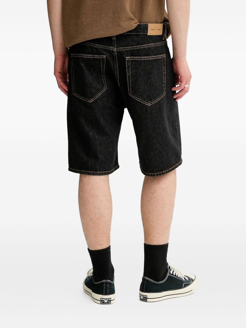 SAMSØE SAMSØE contrast-stitch denim shorts outlook