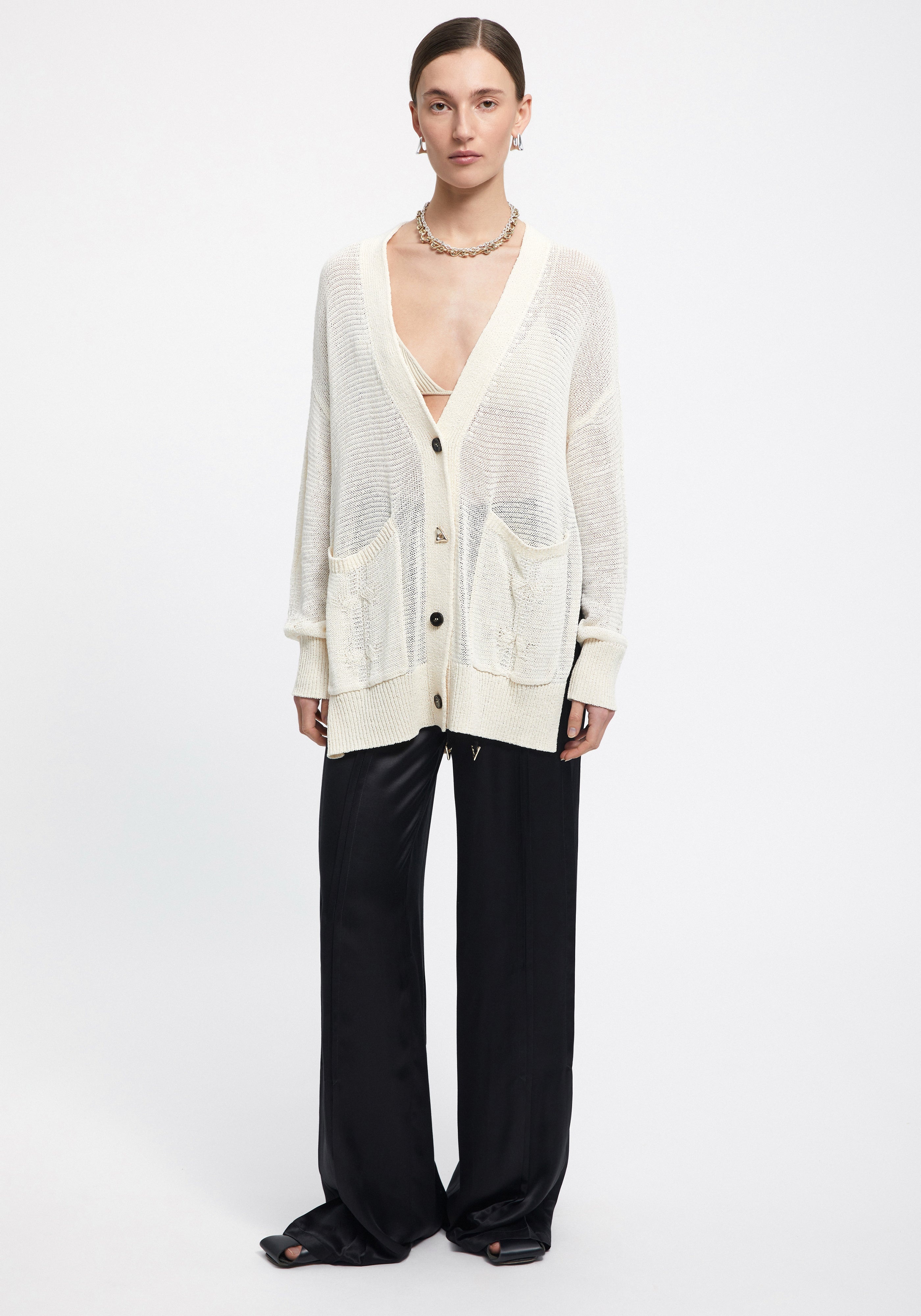 EVANS
Elongated cable knit cardigan - 3