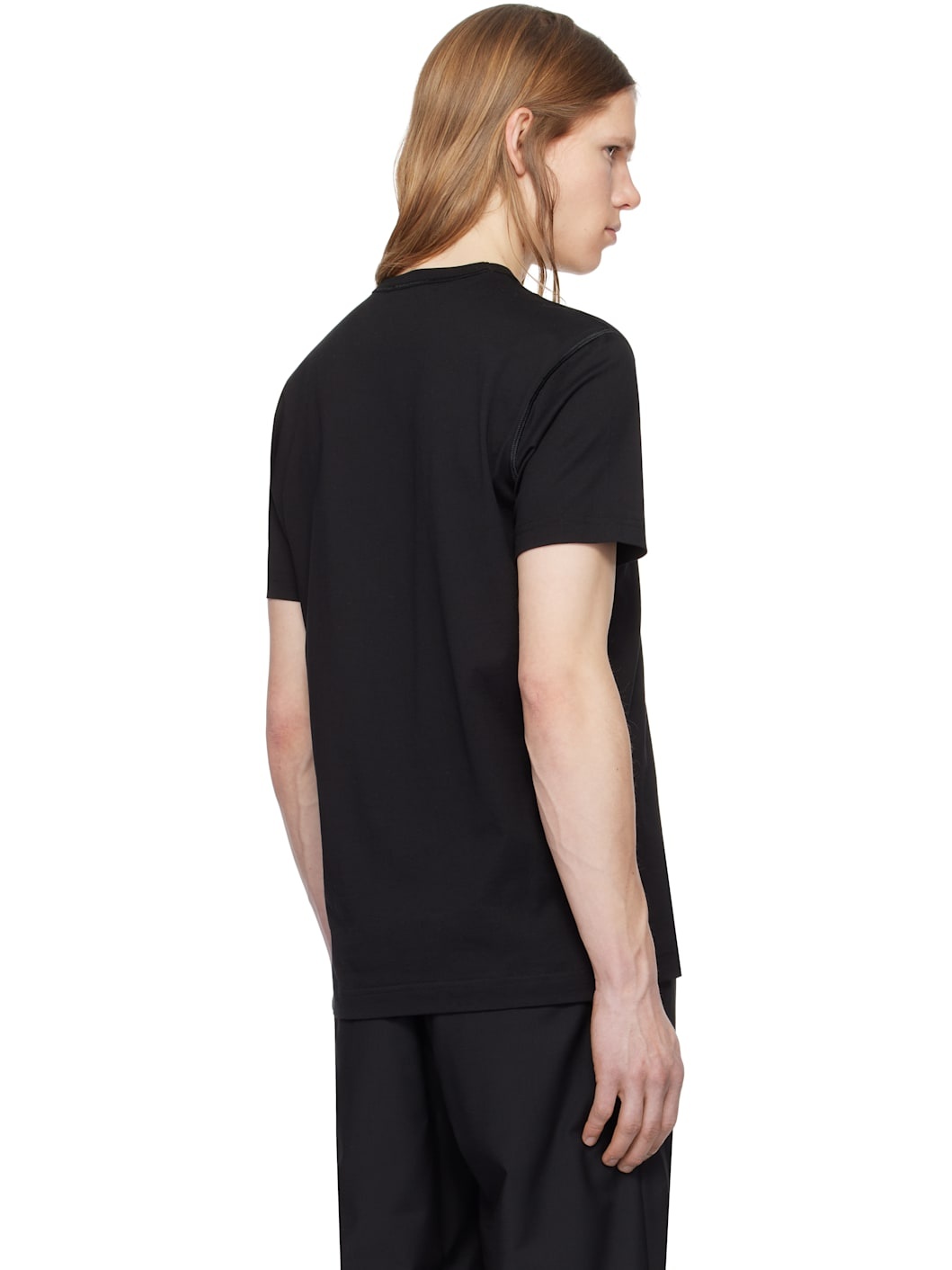 Black Cotton Branded Tag T-shirt - 3