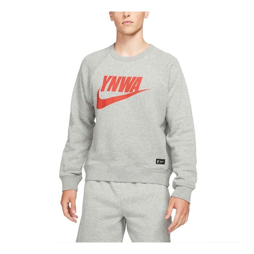 Men's Nike Logo Casual Sports Round Neck Pullover Gray DD9747-002 - 1