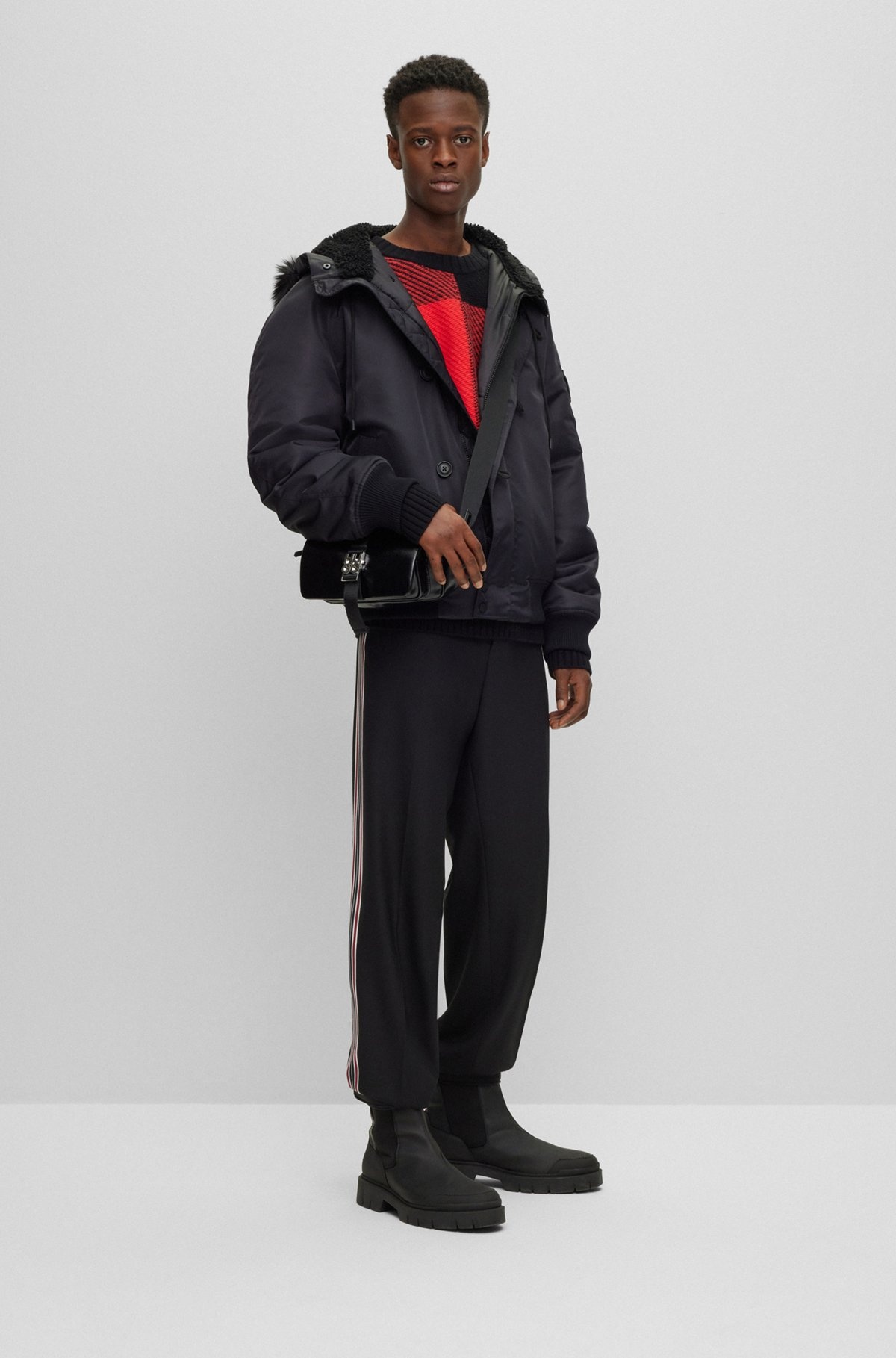 WATER-REPELLENT PADDED JACKET WITH FAUX-FUR HOOD LINING - 3