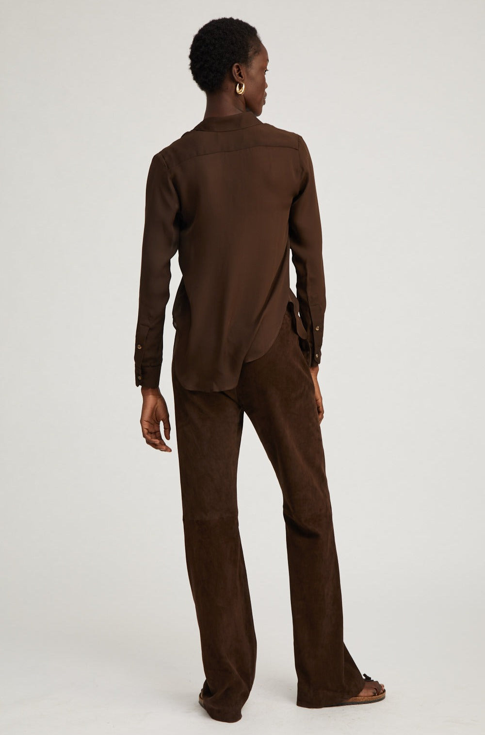 AMERICANO SUEDE STRAIGHT LEG PANTS - 4