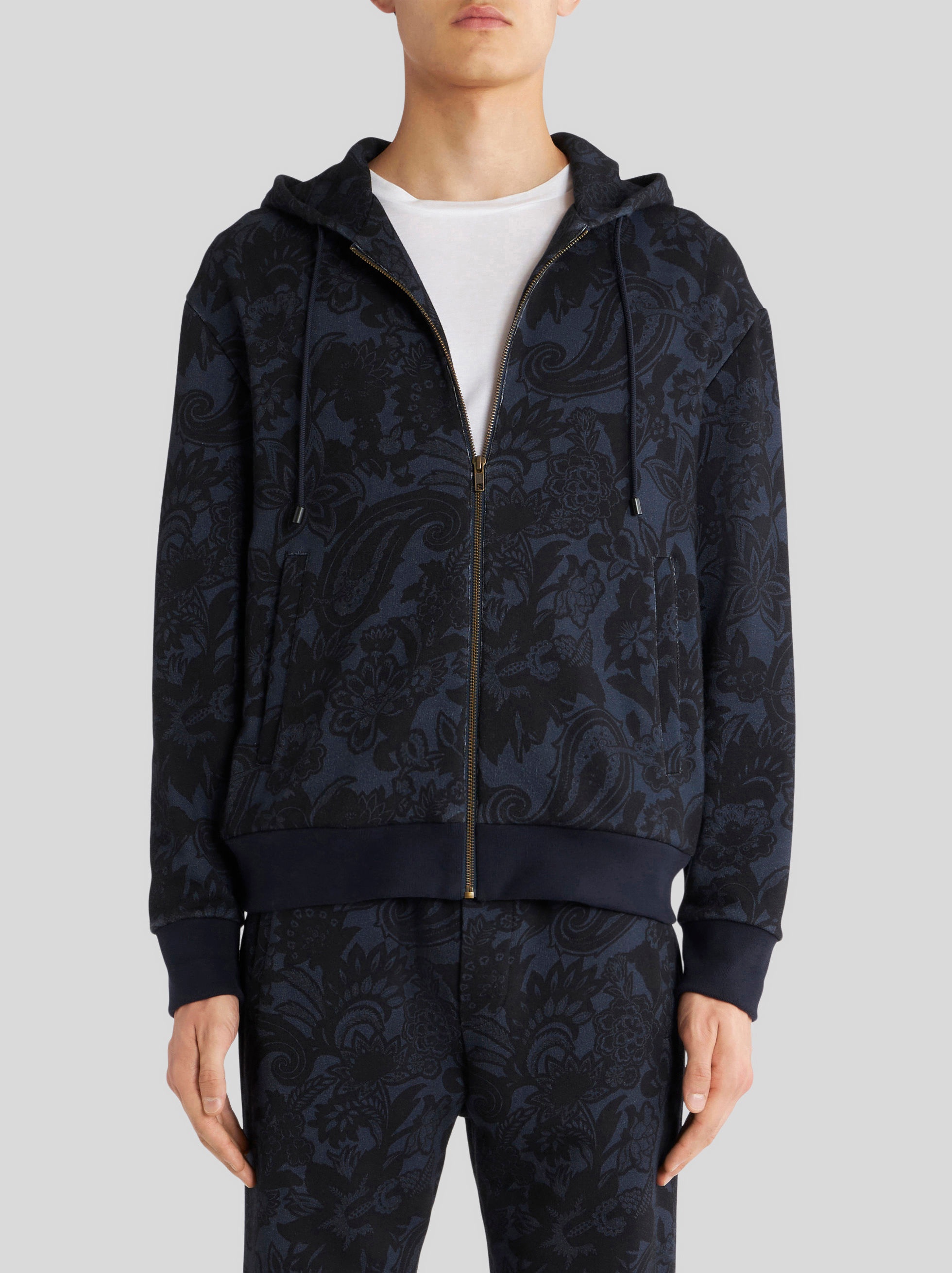 PAISLEY PRINT HOODED SWEATSHIRT - 2