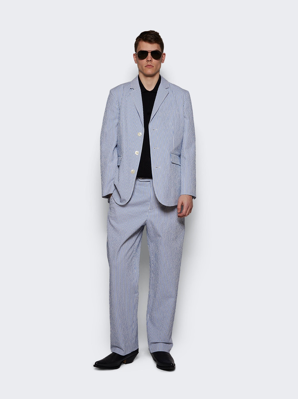 Club Stripe Sb Suit Jacket Blue And White - 6