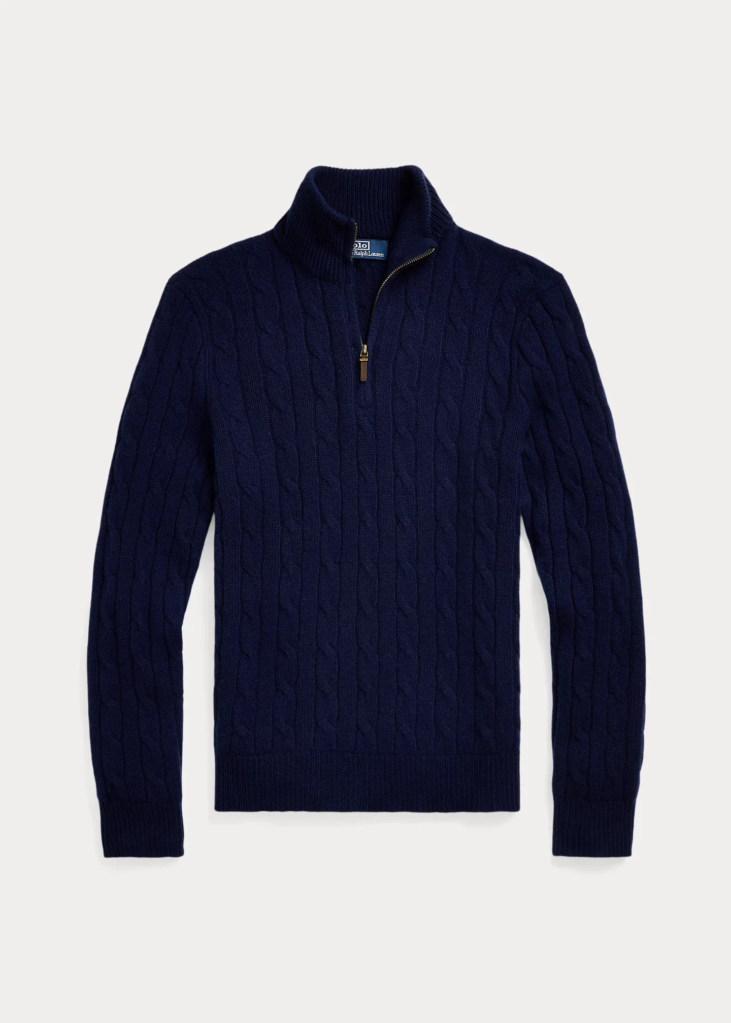 Cable-Knit Cashmere Quarter-Zip Sweater - 1