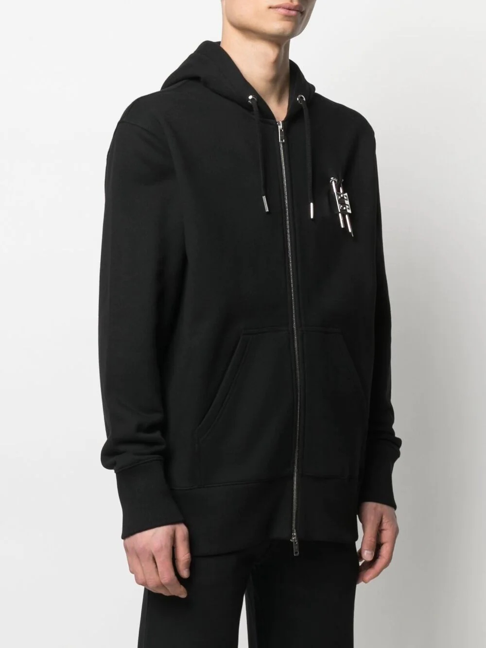 padlock detail zip-up hoodie - 3