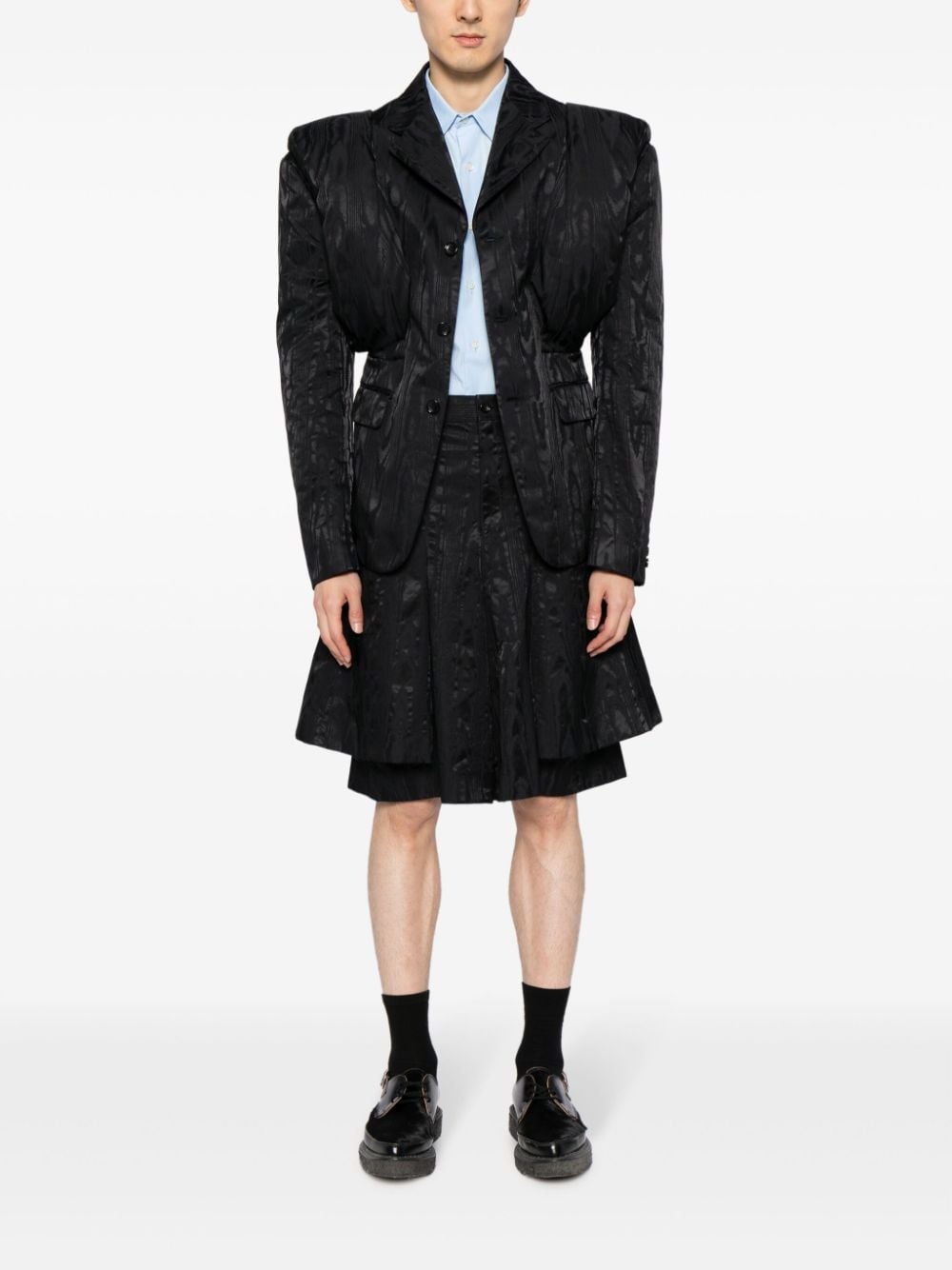 striped shoulder-pads blazer - 2