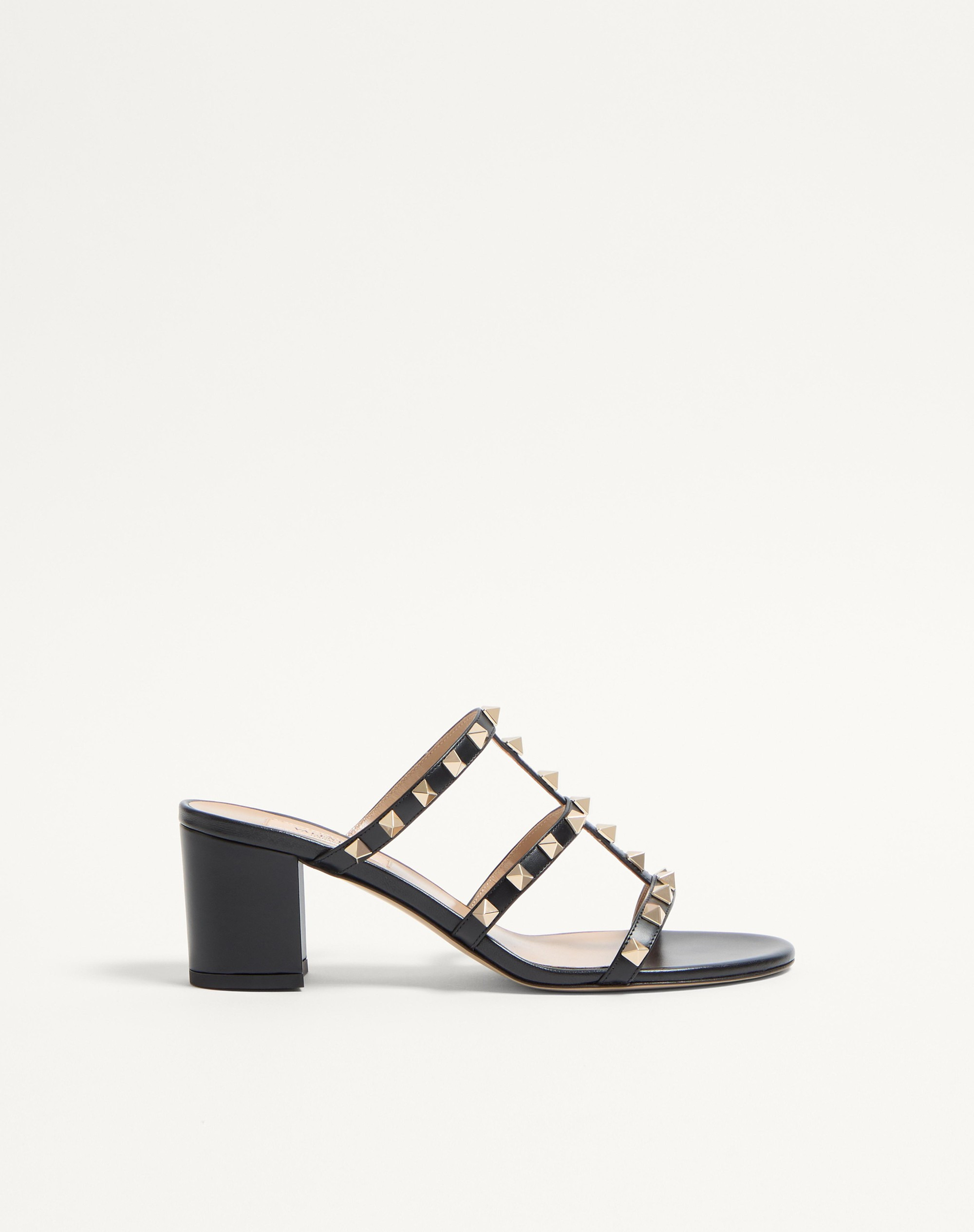 ROCKSTUD CALFSKIN LEATHER SLIDE SANDAL 60 MM - 1