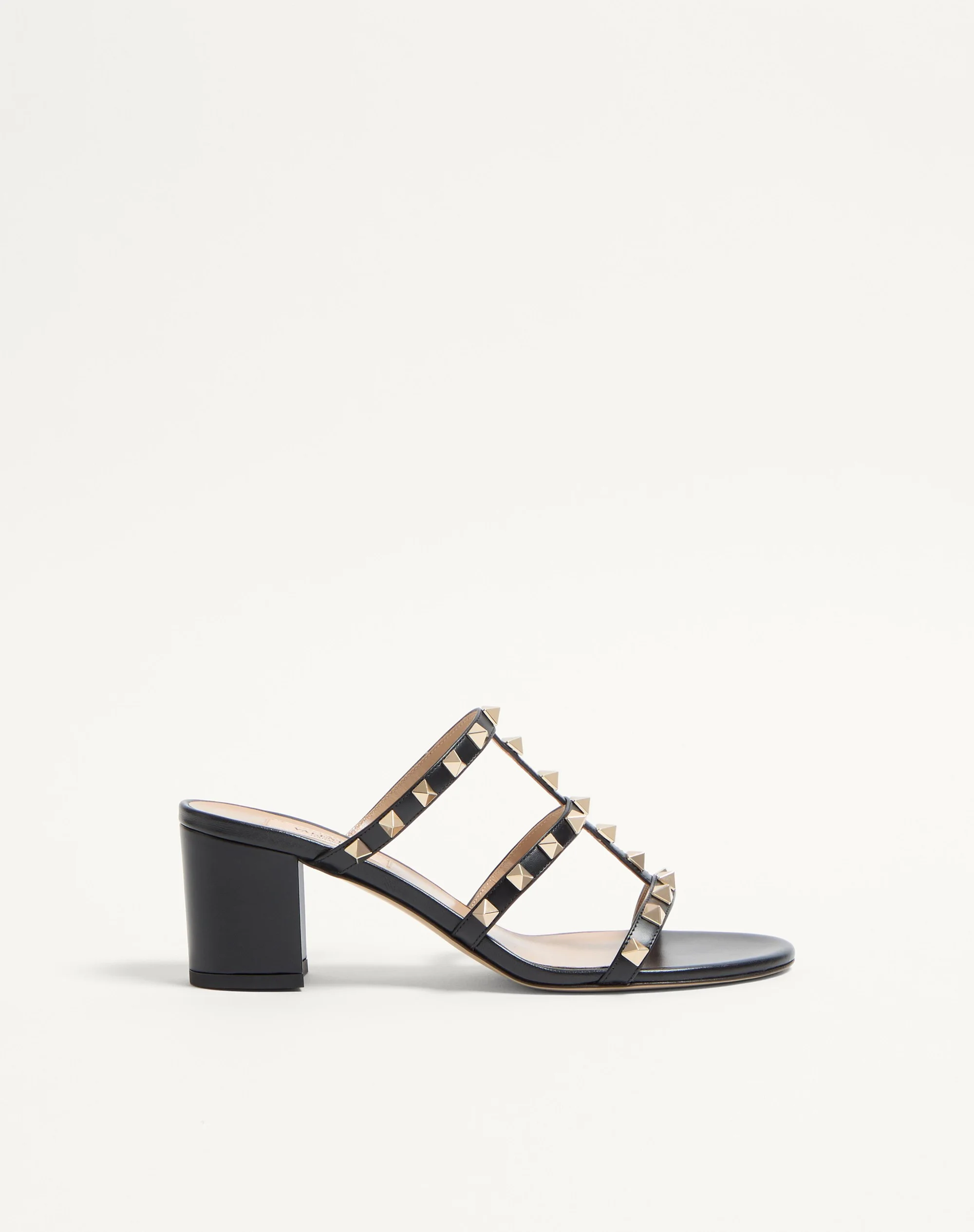 ROCKSTUD CALFSKIN LEATHER SLIDE SANDAL 60 MM - 1