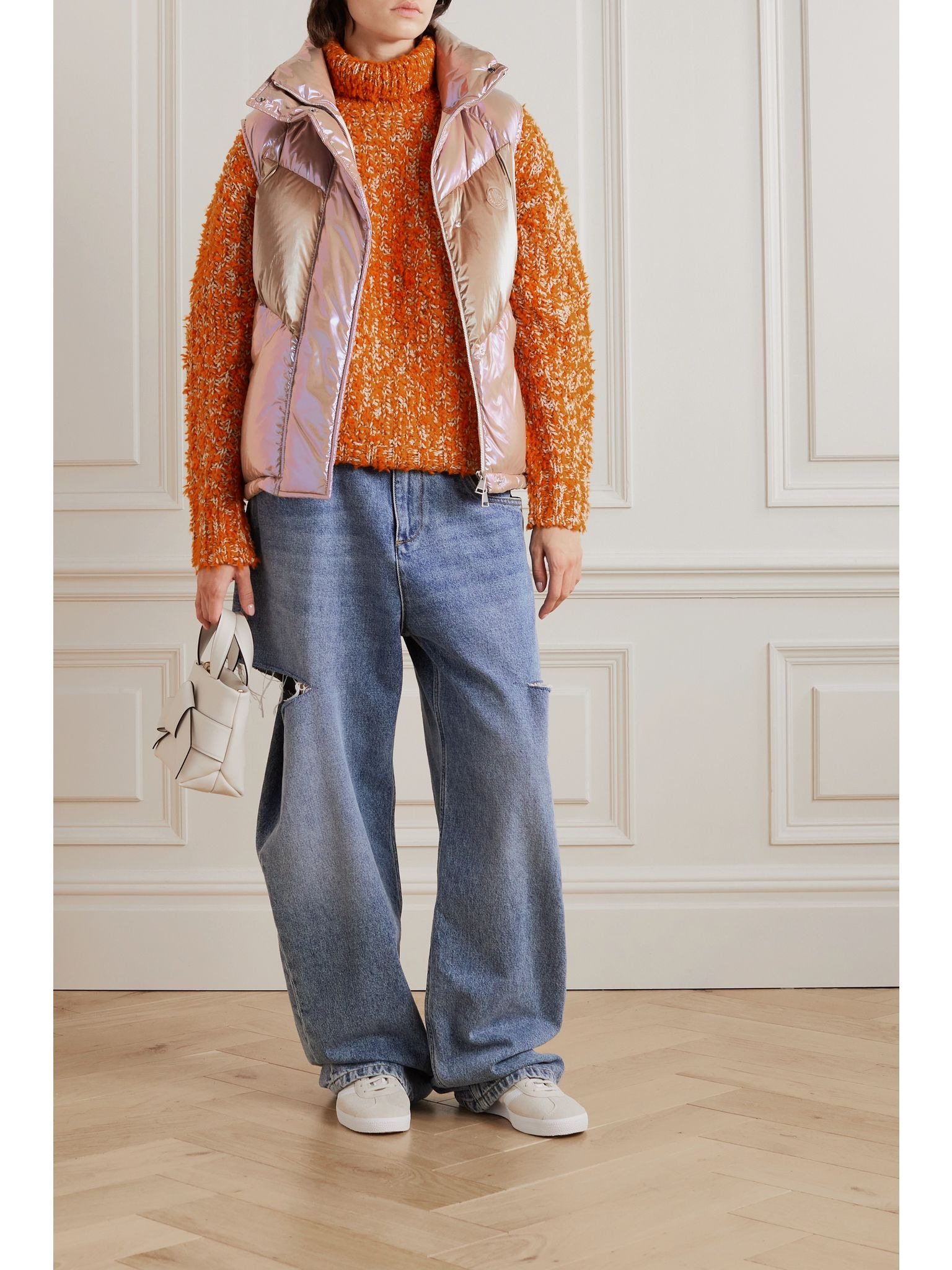 Faucille quilted metallic shell down vest Pink - 2