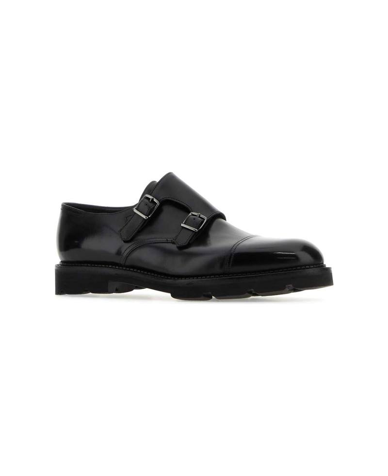 John Lobb Black Leather Strap Shoes outlook