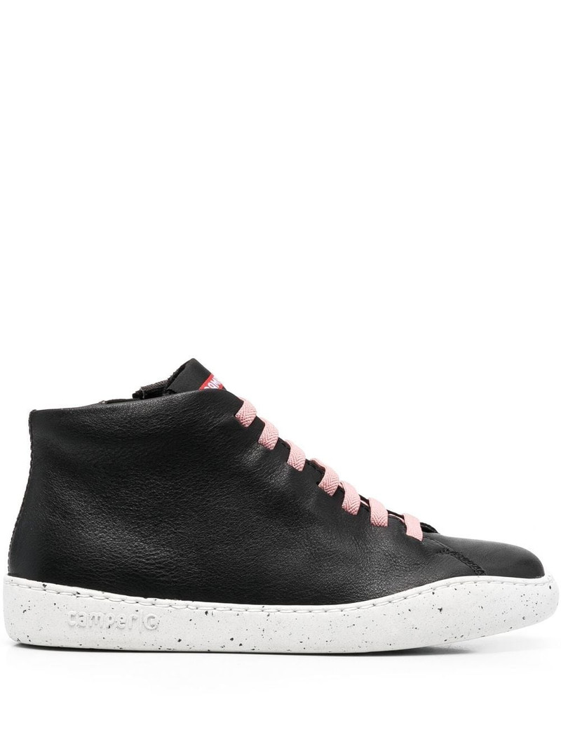 high-top leather sneakers 1