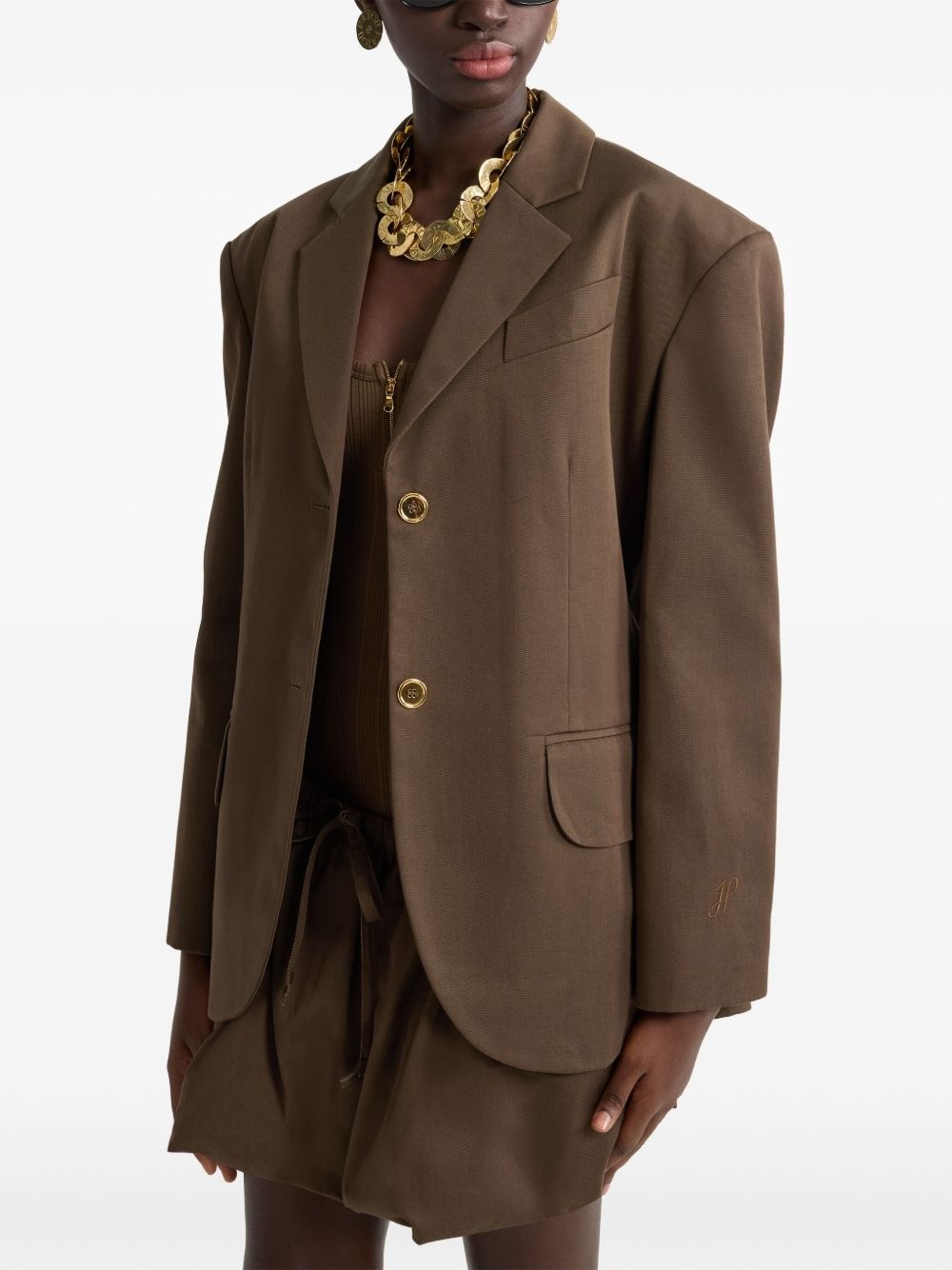 belted gabardine jacket - 4