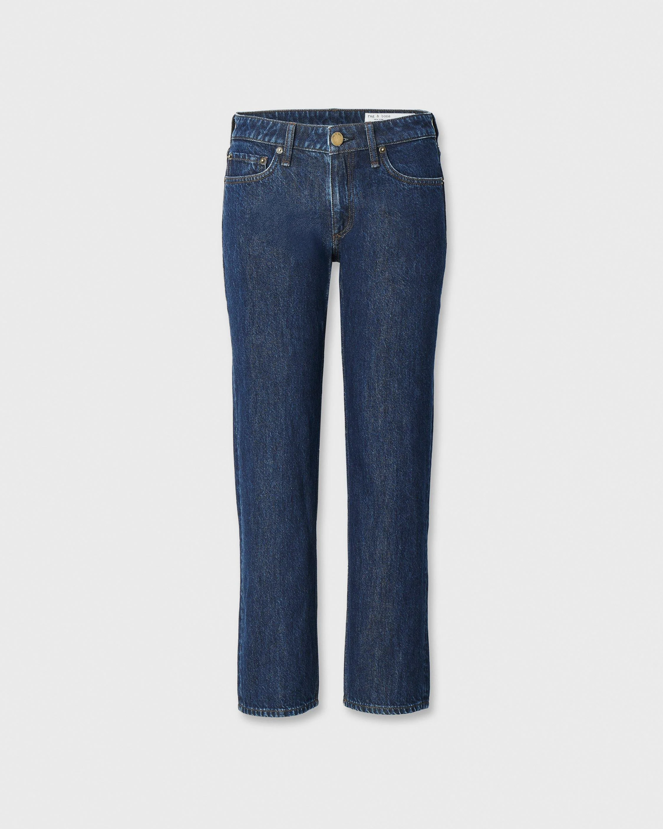 Harlow Ankle Straight Jean Low-Rise in Rigid Denim - 1
