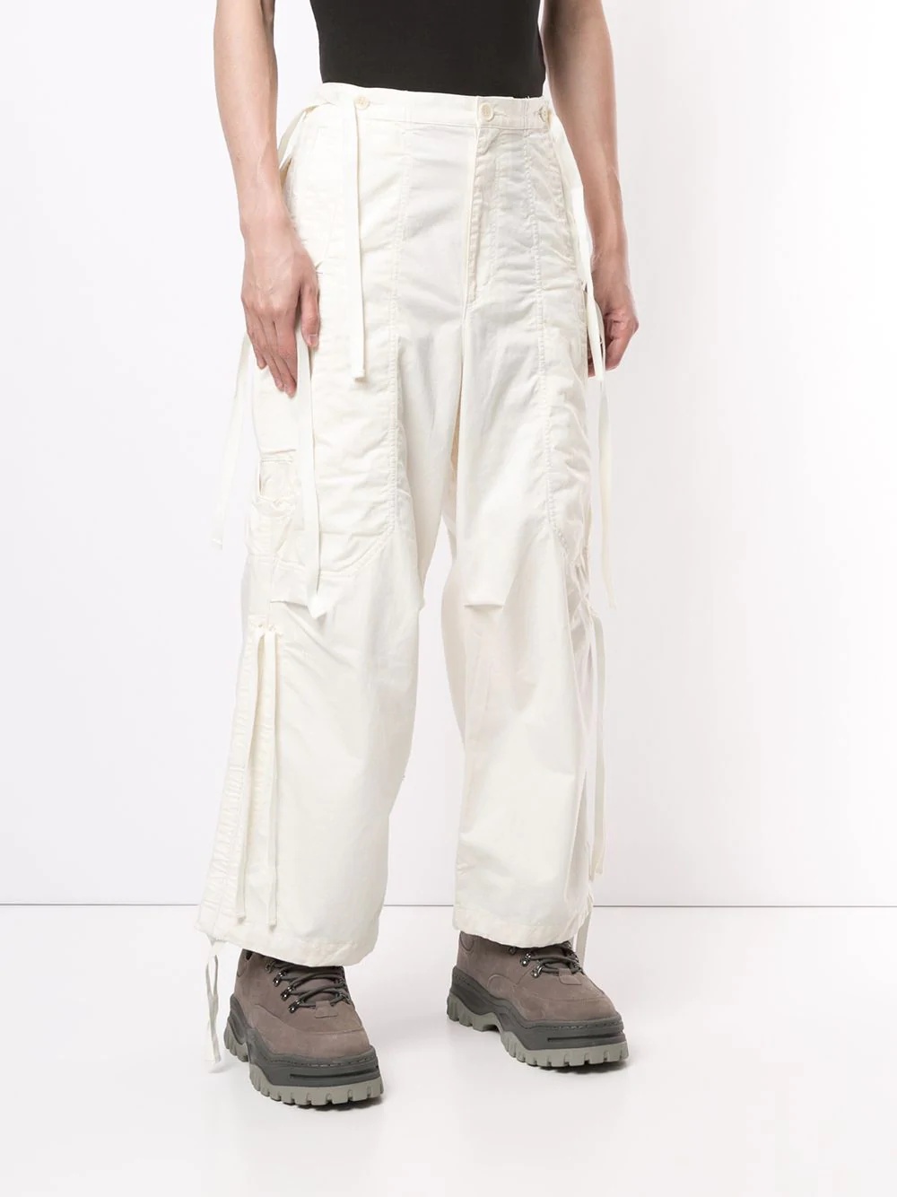 wide-leg cargo trousers - 3