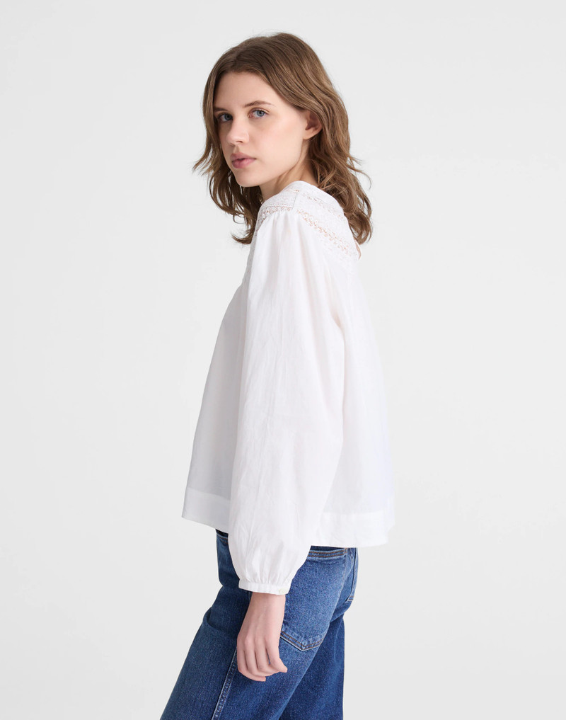 Lace-Insert High-Neck Top 4
