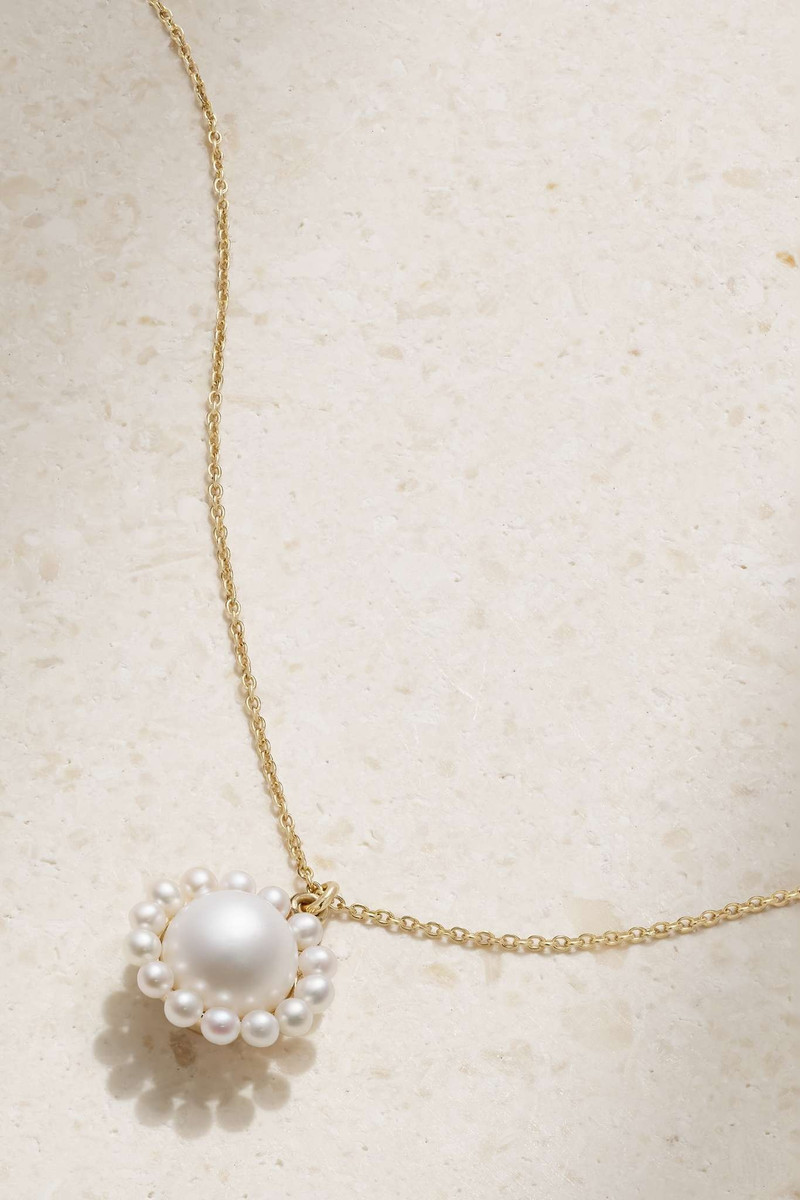 Jeanne Simple 14-karat recycled gold pearl necklace - 1
